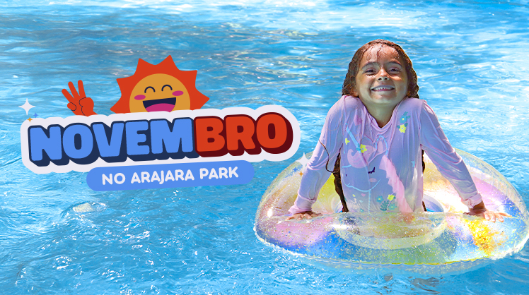 Diversão na água no parque no mês de Novembro