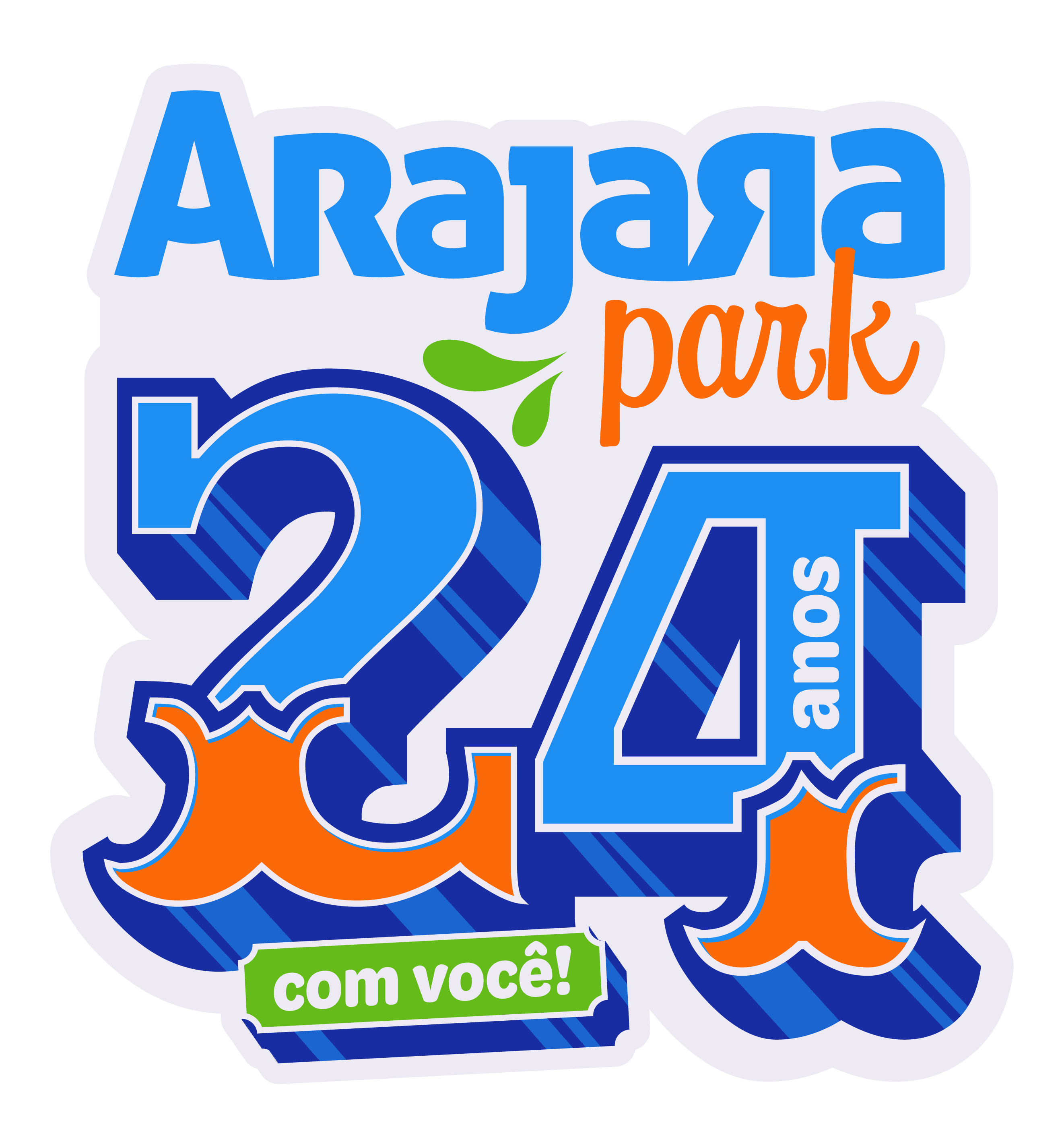 Logo comemorativa de 24 anos do Arajara Park.